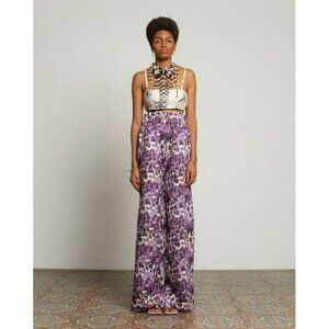 NEW Isla & White Jungle Print Crop Top Cream Black Boho Resort Vacation Chic